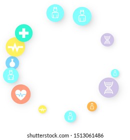Pharmacy Background. Clinic Backdrop. Random Fall Health Care Icon. Medical Concept. 