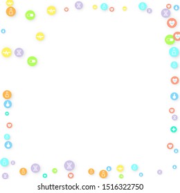 Pharmacy Background. Clinic Backdrop. Random Fall Health Care Icon. Medical Concept. Pharmaceutic Symbols. Colorful Circle Elements on White. Medicine Template. Layout Technology Vector Illustration.