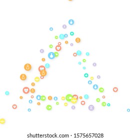 Pharmacy Background. Clinic Backdrop. Random Fall Health Care Icon. Medical Concept. Pharmaceutic Symbols. Colorful Circle Elements on White. Medicine Template. Layout Technology Vector Illustration.