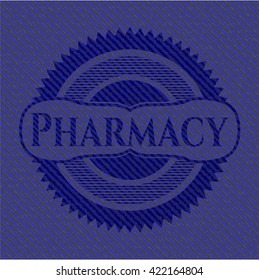 Pharmacy badge with denim texture
