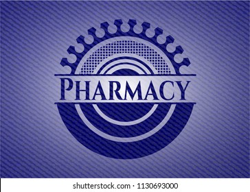 Pharmacy badge with jean texture