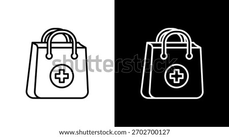 Pharmacy Bag White Icon Set Design
