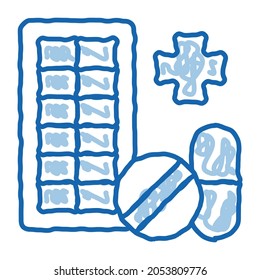 Pharmacy Biohacking sketch icon vector. Hand drawn blue doodle line art sign. isolated symbol illustration