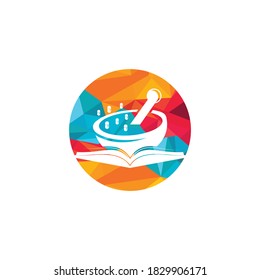 Pharmacy book vector logo design. Medical study logo design concept.	
