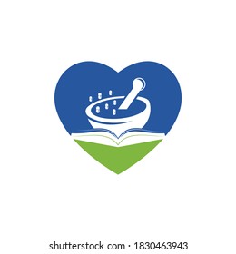 Pharmacy book vector logo design. Medical study logo design concept.	