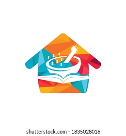 Pharmacy book vector logo design. Medical study logo design concept.	
