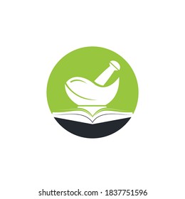 Apotheke Buch, Vektorlogo Design. Design des Medical Study Logos	