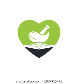 Pharmacy book vector logo design. Medical study logo design concept.	