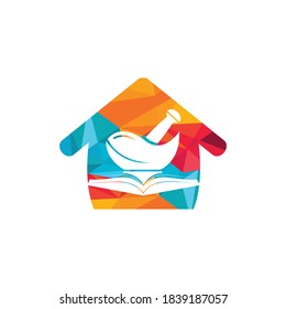 Pharmacy book vector logo design. Medical study logo design concept.	