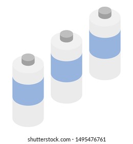 Pharmacy bottle set icon. Isometric of pharmacy bottle set vector icon for web design isolated on white background