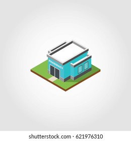 Pharmacy Building 3D icon design vector