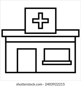Pharmacy, Building icon, landmark sign vector illustration 