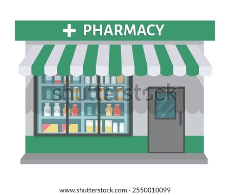 Pharmacy building store front exterior