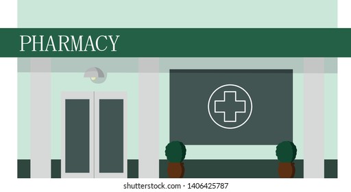 pharmacy building vector illustration on white background