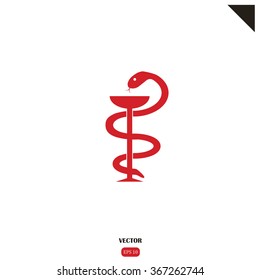 Pharmacy with caduceus, bowl with a snake.
