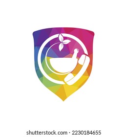 Pharmacy call vector logo design template. Pharmacy sign with phone call emergency logo icon vector template.