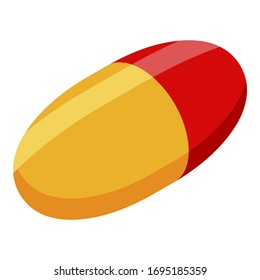 Symbol für Apothekenkapseln. Isometrisch aus der Vektorillustration der Pharmazie-Kapseln für Webdesign einzeln auf weißem Hintergrund