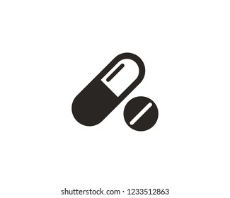 Pharmacy capsule icon sign symbol