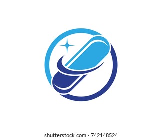 Pharmacy capsule logo design template