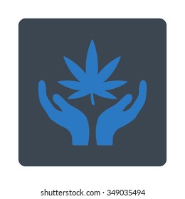 Pharmacy Care vector icon. Style is flat rounded square button, smooth blue colors, white background.