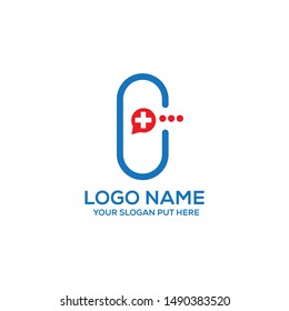 Pharmacy Chat bubbles Logo design template