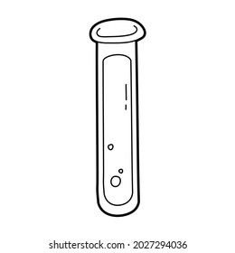 pharmacy chemistry formula tube vector illustration icon design template with doodle hand drawn style for education and print coloring book