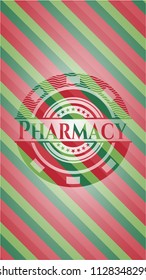 Pharmacy christmas badge background.