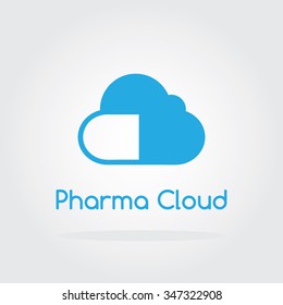 Pharmacy Cloud, medicine flat design,drugstore logo,vector logo template.