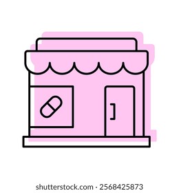 Pharmacy color shadow thinline icon , vector, pixel perfect, illustrator file