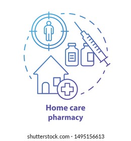 Pharmacy concept icon. Home care medication treatment idea thin line illustration. Drug store medicine prescription. Personal therapy schedule. Vector isolated outline drawing