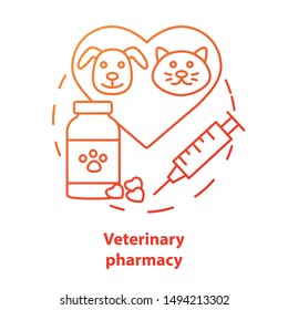 Pharmacy Concept Icon. Veterinary Medication Prescription Idea Thin Line Illustration. Animal Medicine Therapy Research And Treatment. Pet Healthcare. Vector Isolated Outline Drawing