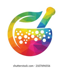 Logo-Design von Pharmacy Concept Logo der Komponente Organische Medizin. 