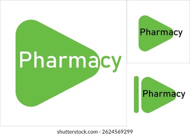 Pharmacy concept logo vector design with eco cross shape. Medical Clinic Logotype
