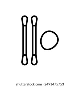 Pharmacy Cotton Bud Outline Icon Vector Illustration