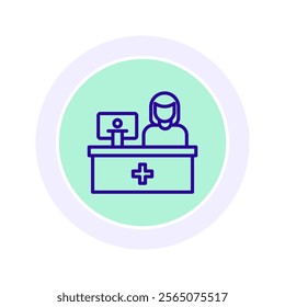 Pharmacy Counter color circle icon , vector, pixel perfect, illustrator file