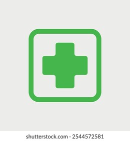Pharmacy cross, green, vector design