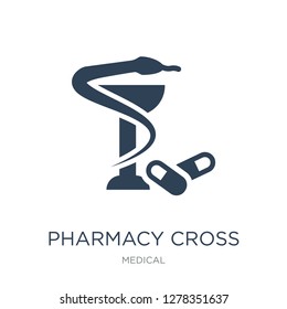 pharmacy cross icon vector on white background, pharmacy cross trendy filled icons from Medical collection, pharmacy cross vector illustration