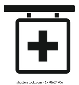 Pharmacy-Kreuz-Symbol Einfache Illustration von Apotheke-Kreuz-Vektorsymbol für Webdesign einzeln auf weißem Hintergrund