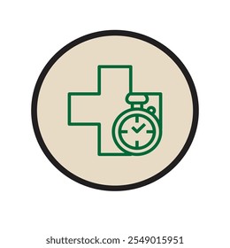 Pharmacy Cross with Speed for Hospital	,on white background