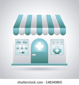 pharmacy design over gray background vector illustration