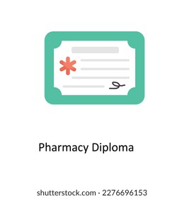 Pharmacy Diploma Vector Flat Icons. Simple stock illustration stock