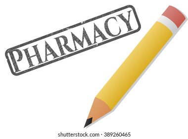 Pharmacy drawn with pencil strokes