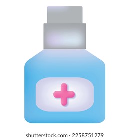 Pharmacy drug spray icon 3d realistic cartoon vector. Medicine bottle. Pill prescription