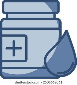 pharmacy drug vector icon transparent background. replaceable blue color design