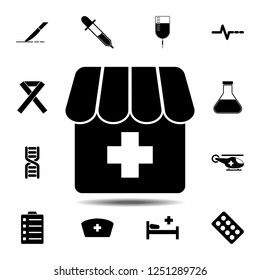 The Pharmacy, Drugstore, Apothecary, Dispensary, Chemist's Shop Icon. Simple Glyph Vector Element Of Medecine Set Icons For UI And UX, Website Or Mobile Application