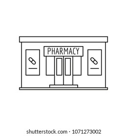 Pharmacy front icon. Outline Pharmacy front vector icon for web design isolated on white background