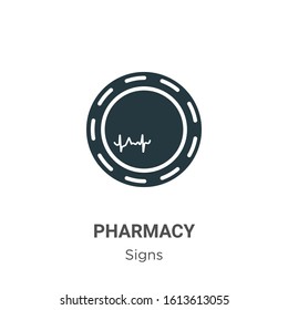 Pharmacy glyph icon vector on white background. Flat vector pharmacy icon symbol sign from modern signs collection for mobile concept and web apps design.