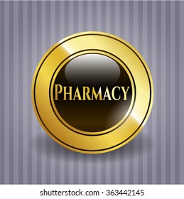 Pharmacy gold emblem or badge