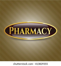 Pharmacy gold emblem or badge