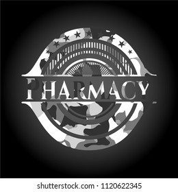 Pharmacy grey camouflaged emblem